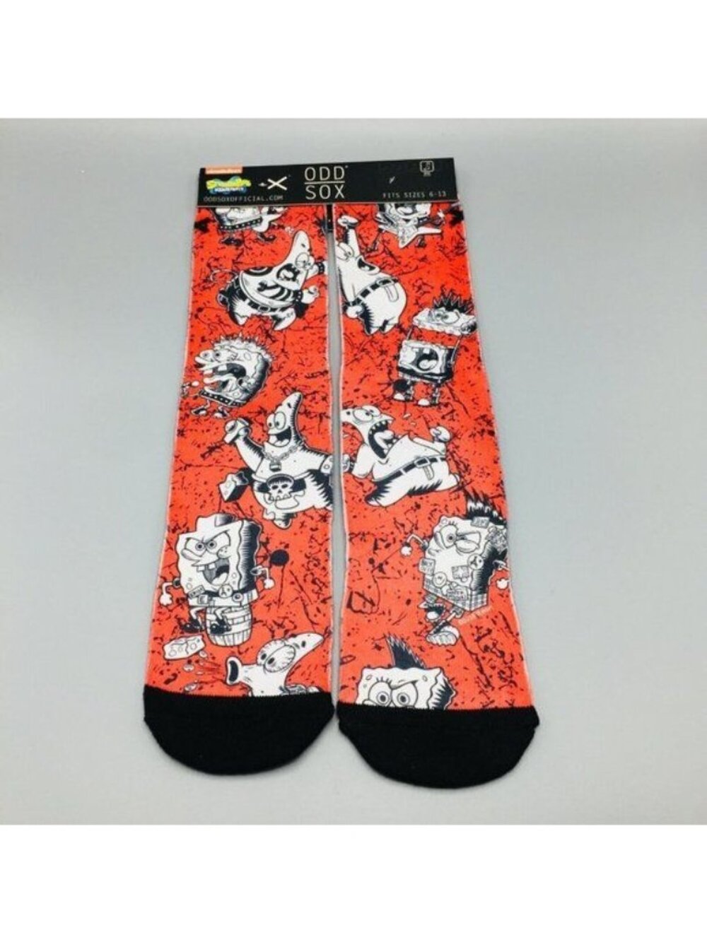 Spongebob Squarepants Halloween Rock & Roll Men's Crew Socks Shoe Size 6-13